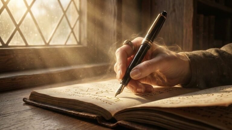 A person writing in a journal using the 369 manifestation method to reprogram their subconscious mind.