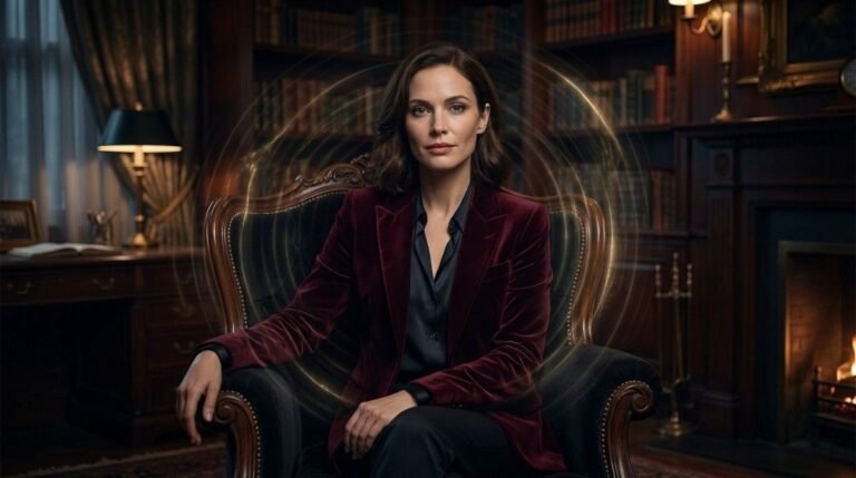 A sovereign woman embodying the Dark Feminine energy by practicing the magnetic silence technique.