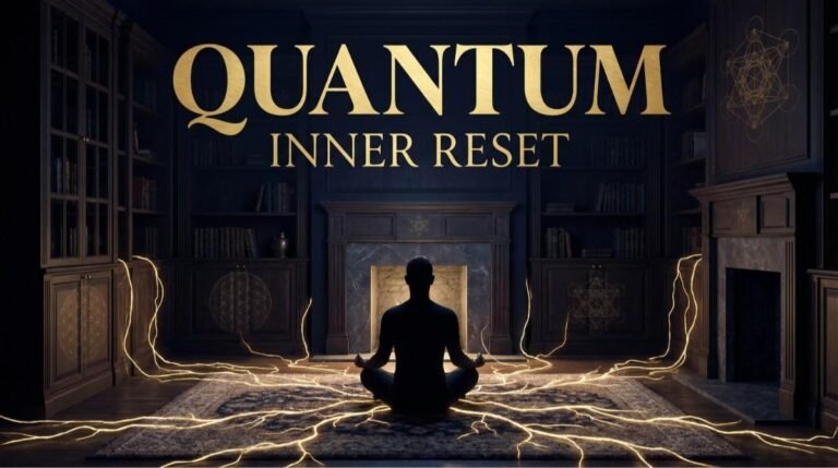 A sovereign individual performing a grounding subconscious baseline reset to achieve deep physical and spiritual calm.